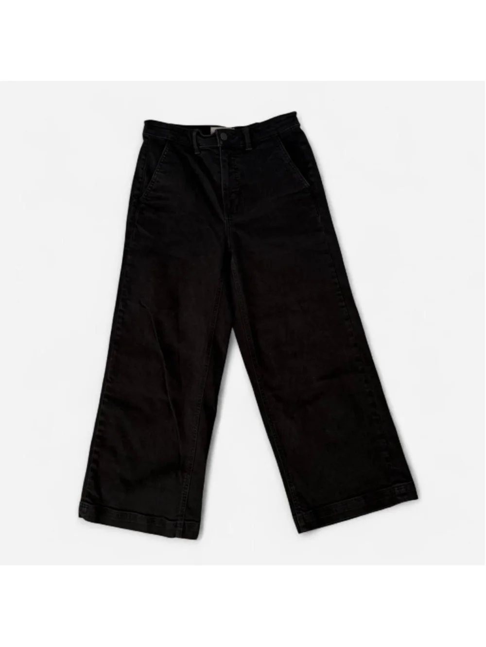 Everlane Black Wide Leg Pants - Size 4 - Picture 2 of 3